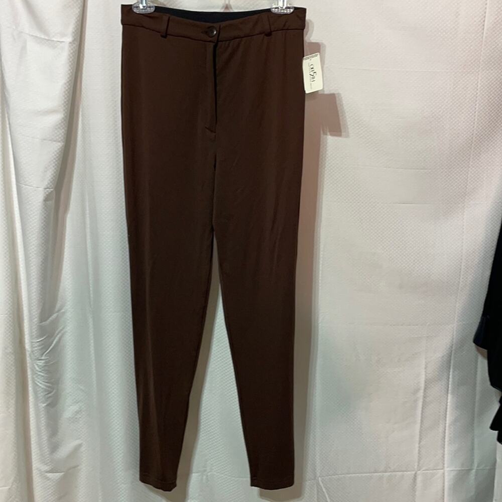 Patricia Jones 10 brown four way stretch pants NWT